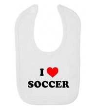 Baby Bib I Love Soccer A-League Barcelona Liverpool Chelsea Manchester Football
