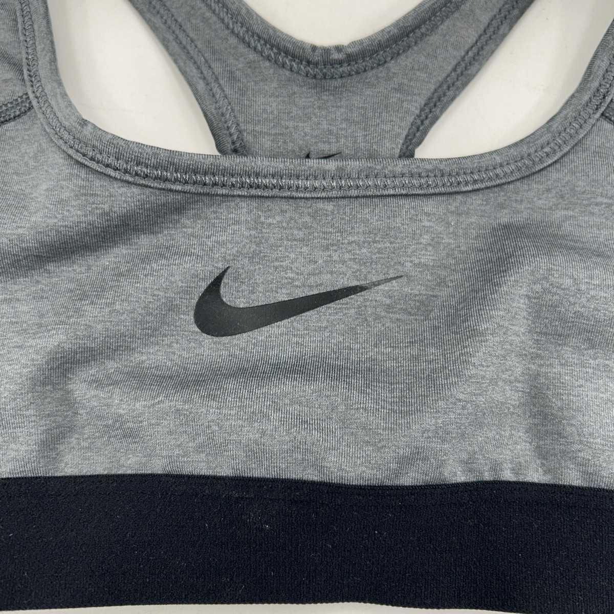 Nike Pro Classic Medium Support Bra Youth XS 819727-091 Gray Black
