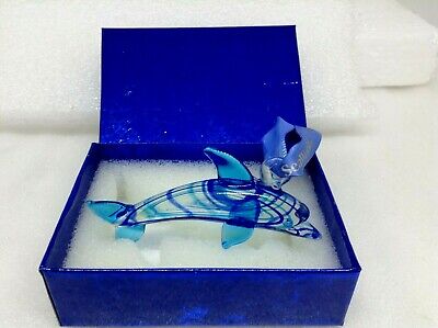NEW Sea World 2010 Pass Member Art Glass Ornament Dolphin Christmas pin
