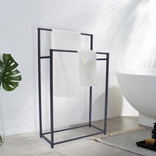 Metal 2 Tier Freestanding Towel Stand Towel Display Rack 10KG Loading Capacity
