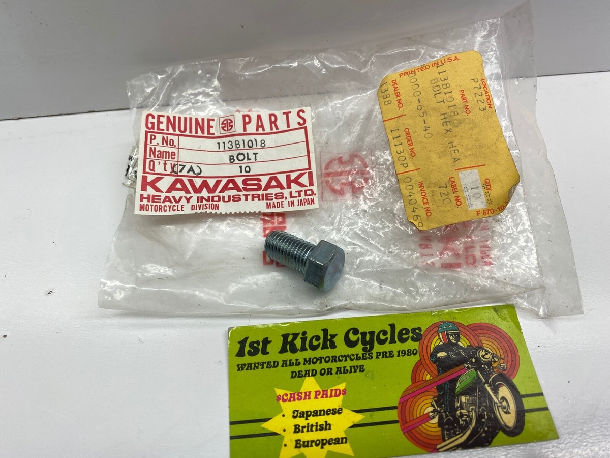 NOS Kawasaki 113B1018 Hex Head Bolt 10x18 KV MT1 KV75 KV