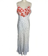 Rico For Target Polka Dot & Floral Ruffle Maxi Dress Fully Lined Size L