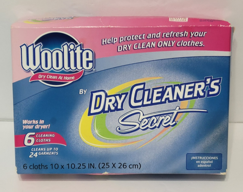 NOS Woolite by Dry Cleaner's Secret 6 Cloths 24 Garments Dry Clean At Home Dryer