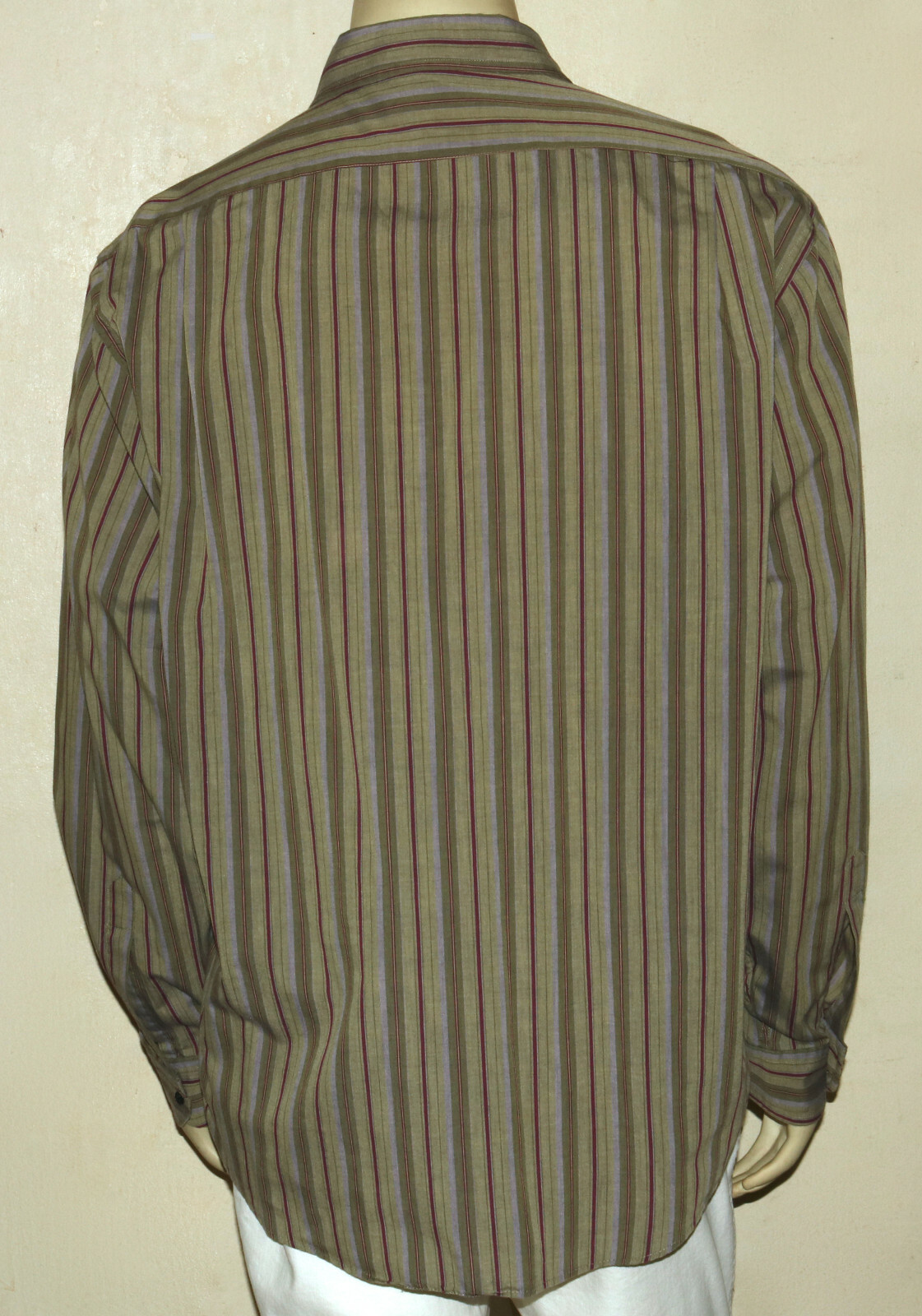 Yves Saint Laurent abito a righe camicia XL muschio