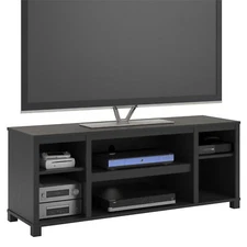 TV Stand for TVs up to 50" Media Console Table Entertainment Center Black Oak US