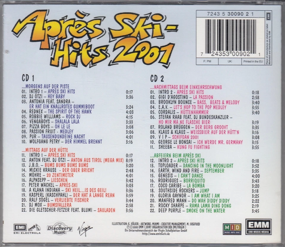Apres Ski Hits 2001 2CD:EAV,PUR,MICKIE KRAUSE,MÖHRE,VIP,VENGABOYS,OETZI,P.WACKEL - Bild 2 von 4