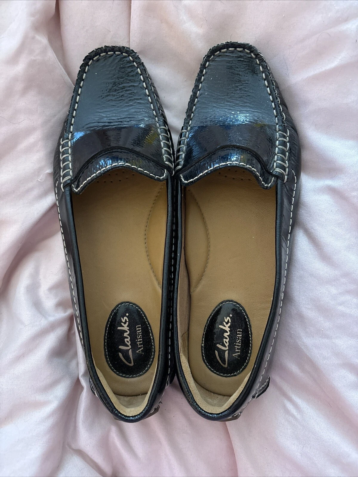 Mocassini da guida Clarks Artisan neri in pelle verniciata Taglia 7 5 W belli