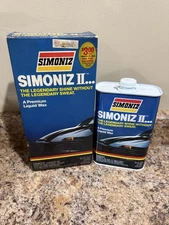 Vintage 1984 SIMONIZ 2 premium liquid wax About 3/4 Full with box  