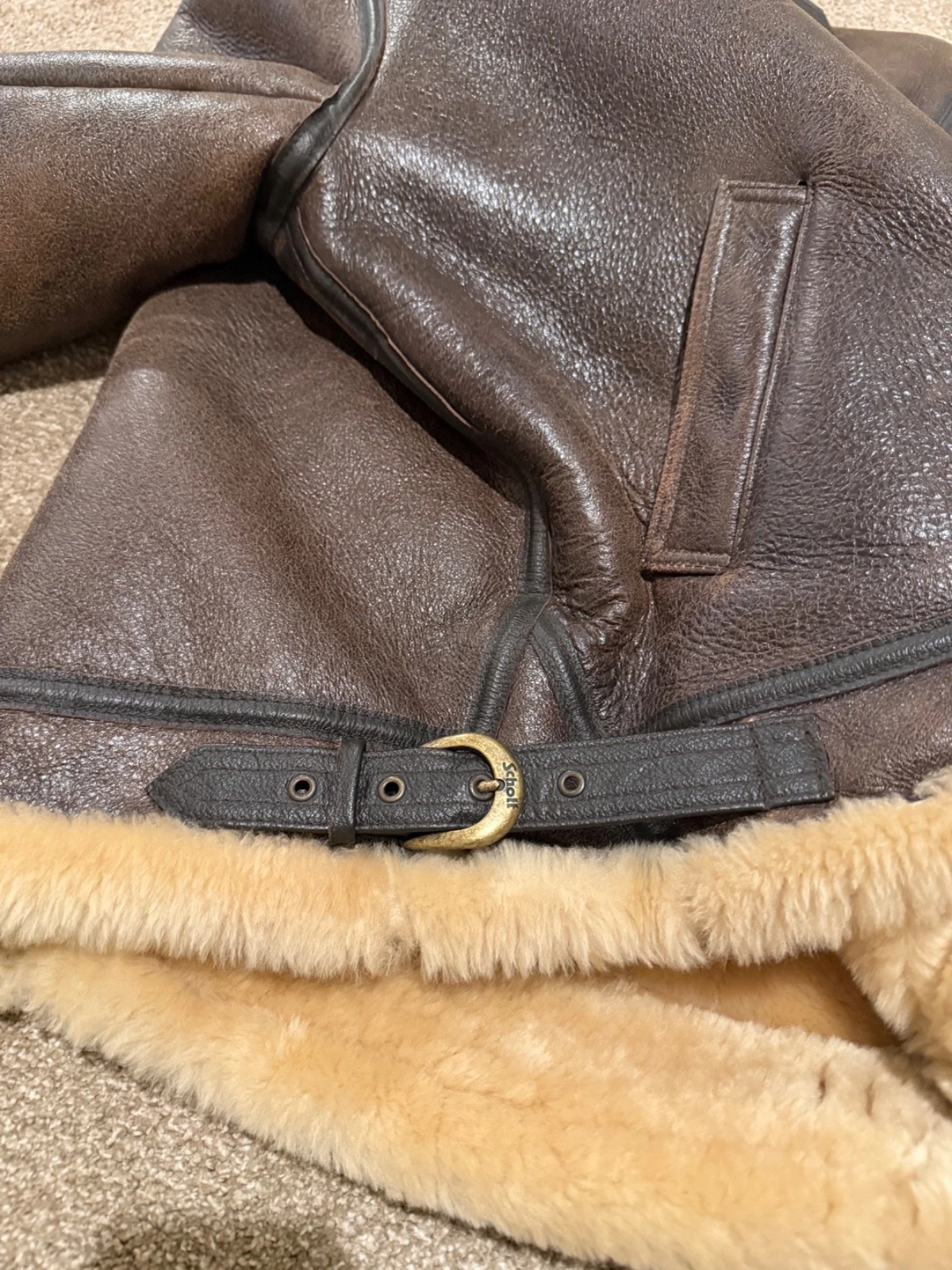 Schott NYC Classic B-3 Sheepskin Bomber Jacket, Mint, Condition Size 48 Worn 2X. image 2