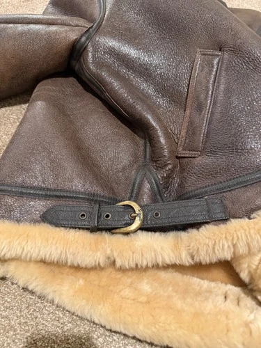 Schott NYC Classic B-3 Sheepskin Bomber Jacket, Mint, Condition Size 48 Worn 2X. image 2