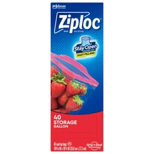 Ziploc Brand Storage Bags, School Supplies, with Grip 'n Seal Technology, Gallon