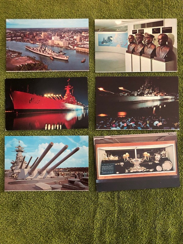 Lot Of 6 Vintage Postcards, USS North Carolina Battleship Memorial, Wilmington 