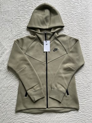Nike Tech Fleece Full-Zip Hoodie Olivgrün Khaki - Größe S - Neu mit Etikett