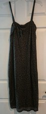 Express Green Leopard Print MIDI Spaghetti Strap Dress Size Medium