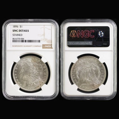 1896 United States $1 Morgan Silver NGC UNC DETAILS 01