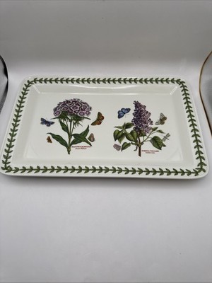 PORTMEIRION Botanic Garden Sweet William & Garden Lilac Rectangular Tray Platter