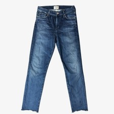 Agolde Women's Sophie High Rise Crop Skinny Jeans, Raw Hem, Blue Denim, Size 29