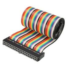 IDC Rainbow Wire Flat Ribbon Cable 40 Pins 50cm L 2.54mm Pitch Type-C