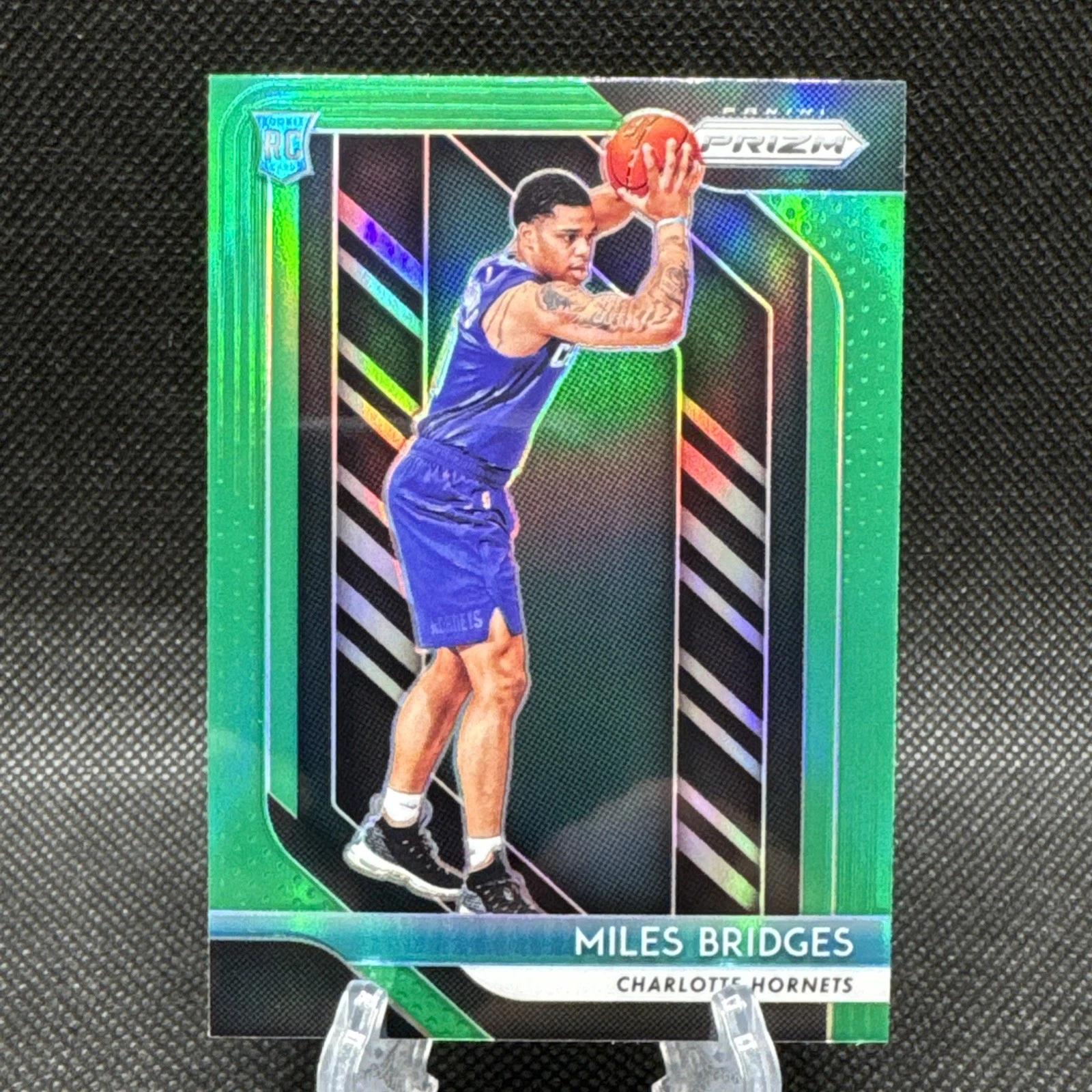 2018-19 Prizm Basketball Miles Bridges RC No. 278 Green Prizm Charlotte Hornets