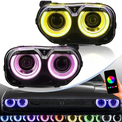 VLAND Projektor LED RGB Frontscheinwerfer für 2015-2024 Dodge Challenger Front