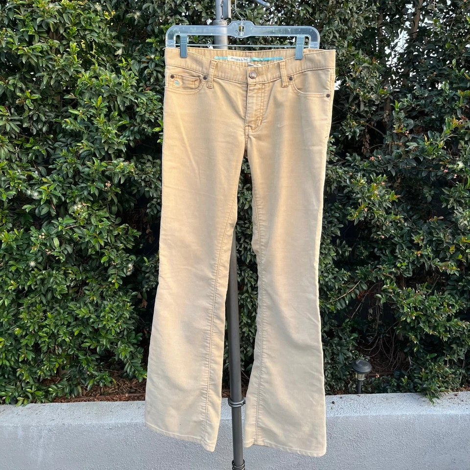 Vintage 2000s Abercrombie & Fitch Bell Corduroy Pants Low Rise Y2K - Image 2 of 4