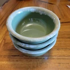 Hull Pottery Bowls Avocado Green Drip Glaze Set Of 3 MCM