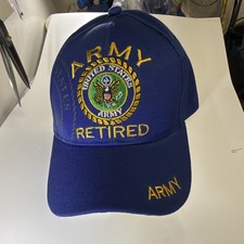U.S. Army Retired Blue Embroidered Baseball Hat Cap Militaria