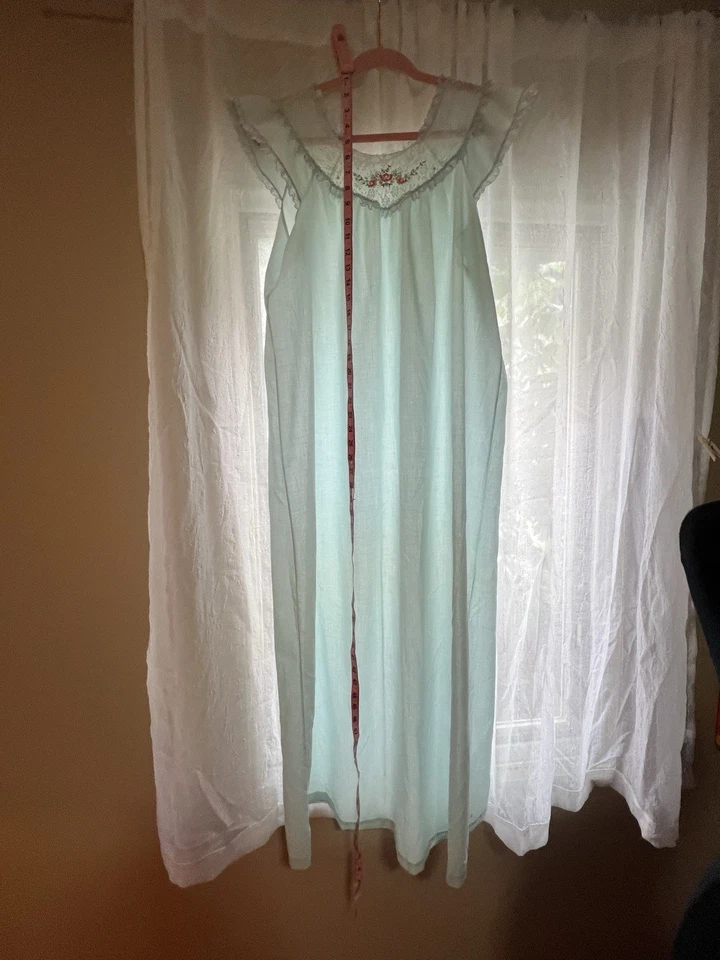 Vestido de Noche Floral Azul Sears De Colección Para Mujer Mediano 36/38 Hecho en EE. UU. Foto 3 de 4