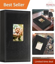 Leather Photo Album 4x6 Holds 300 Horizontal Pictures Gift for Dad