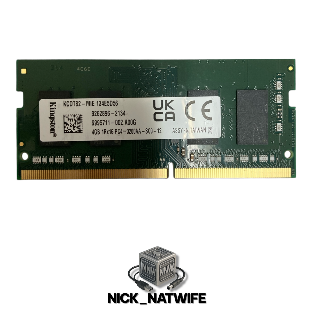 💻 Kingston 16GB (4x4GB) DDR4-3200 PC4-3200AA 1Rx16 SODIMM KCDT82