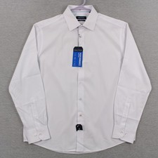 Nautica Performance Super Shirt Mens L White Slim Fit Long Sleeve Button Up