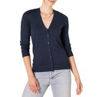 Damen Leichter Cardigan V-Ausschnitt ÜBergrößE Marineblau L Amazon Essentials