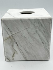 Beautiful Waterworks Studio White Marble Tissue Holder or Box Cover