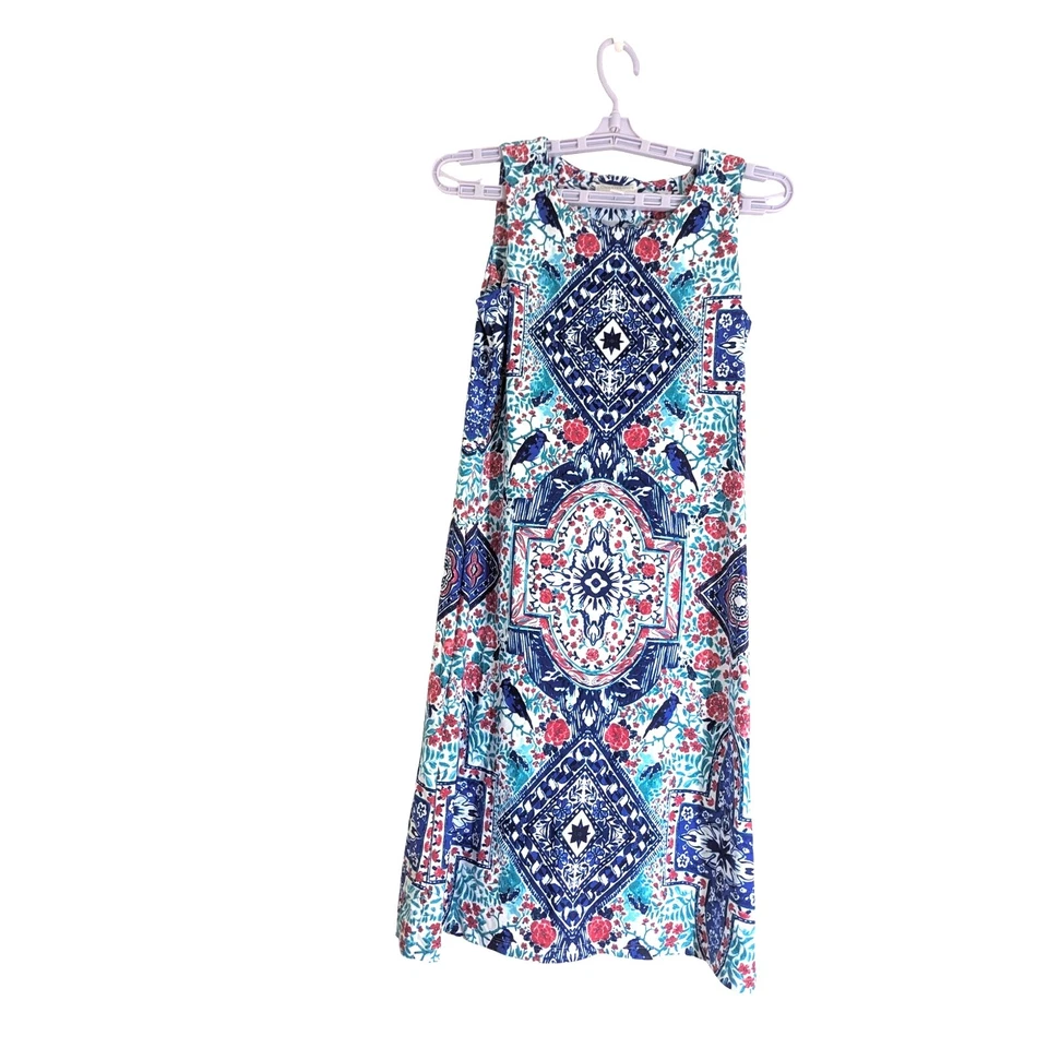 Vestido vaina Charter Club para mujer sin mangas azul estampado floral geométrico talla PS Foto 2 de 4