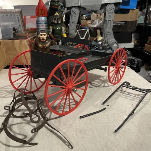 VINTAGE 1970s JOHNNY WEST MARX ACTION FIGURE BUCKBOARD WAGON PARTS PIECES