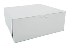 10x10x4 White Bakery Box 100ct Food Storage Container with Tuck Top Lid