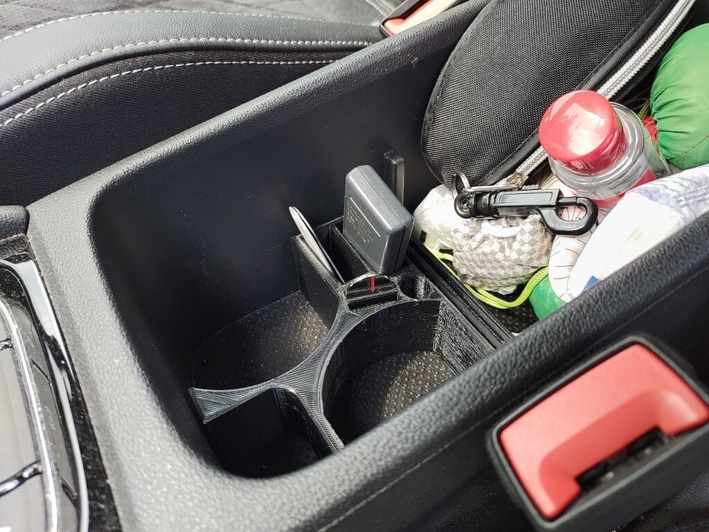 Bekerhouder Insert Divider Voor Skoda Kodiaq & Karoq – Zwart, Past In Middenconsole, Voor Twee Grote Bekers En Extra Opbergvakjes