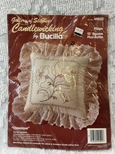 Bucilla NOS Vtg Needlepoint Kit Candlewicking Pillow Embroidery Classique 12x12”