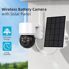 360° Wireless Security Camera PTZ WiFi IP Solar Powered Energy CCTV Outdoor Home