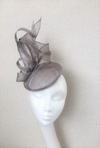 Silver Grey Pillbox Hat Ascot 