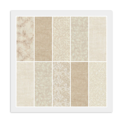 Natural Beige Cream JELLY ROLL: 20) 2 1/2'' x 44'' Strips Cotton Fabric, 3 Dups