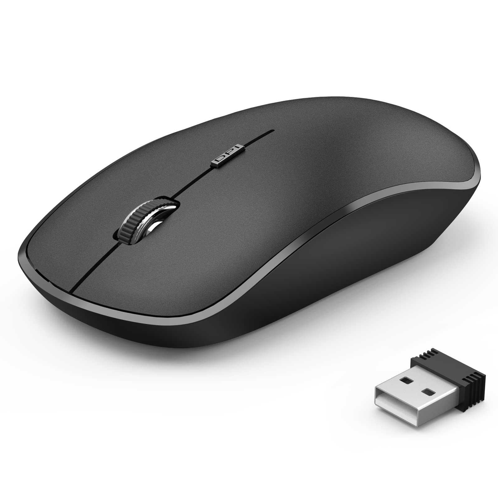 J JOYACCESS Ultra Thin 2.4G Wireless Silent Mouse for Laptops with USB Receiver Compact Portable Design-image