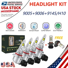 9005 9006 9145 LED Headlight Conversion Kit High/Low Beam Lamp 6000K Super White