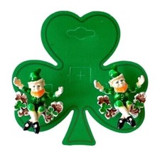 St Patrick's Day Shamrock Earrings Handmade Stud Green Irish Clover New