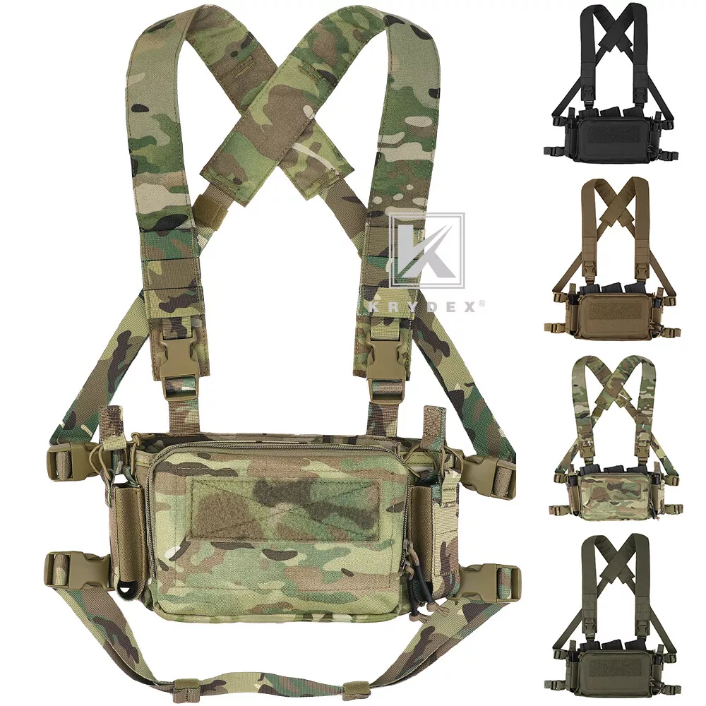 KRYDEX Tactical D3CRM Chest Rig 5.56 7.62 Rifle Pistol Magazine Pouch Placard
