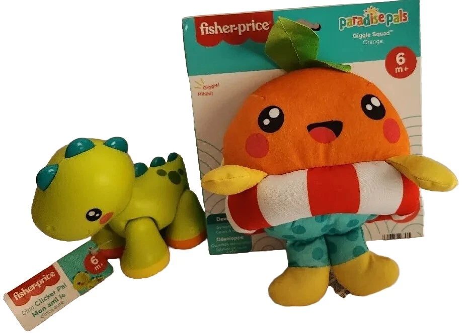 Juguete inquieto Dino Clicker Fisher Price, peluche Paradise Pals Giggle Squad Plus, #2 Foto 2 de 4