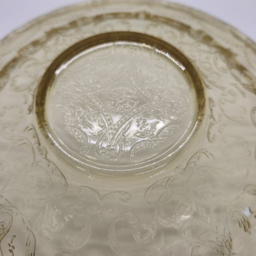 Vintage Federal Amber Yellow Depression Glass Madrid 11 Inch Shallow BOWL - Picture 4 of 9