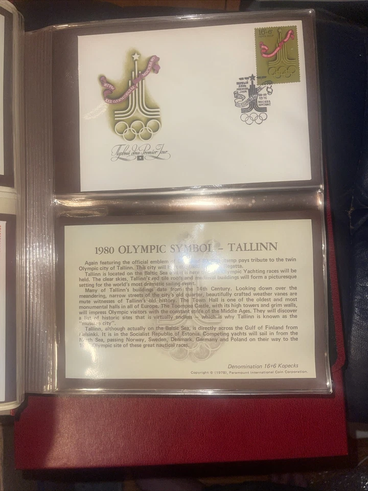 1980 Olympic Stamp Program Book First Day Cover Collection Events - Image 4 of 4