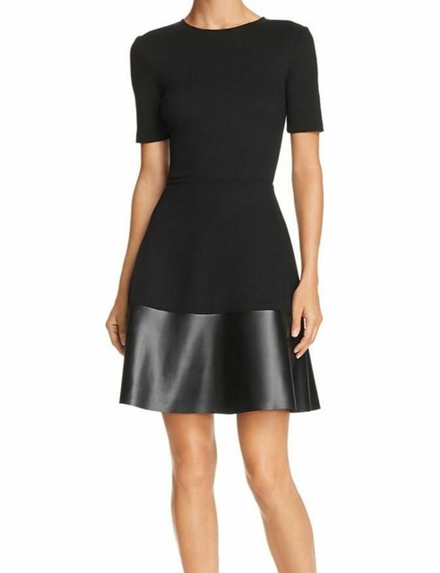 Aqua Womens Black Faux Leather Trim 