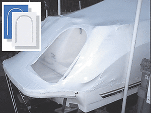 30x36 Boat Shrink Wrap Zipper Entry Access Door Blue 